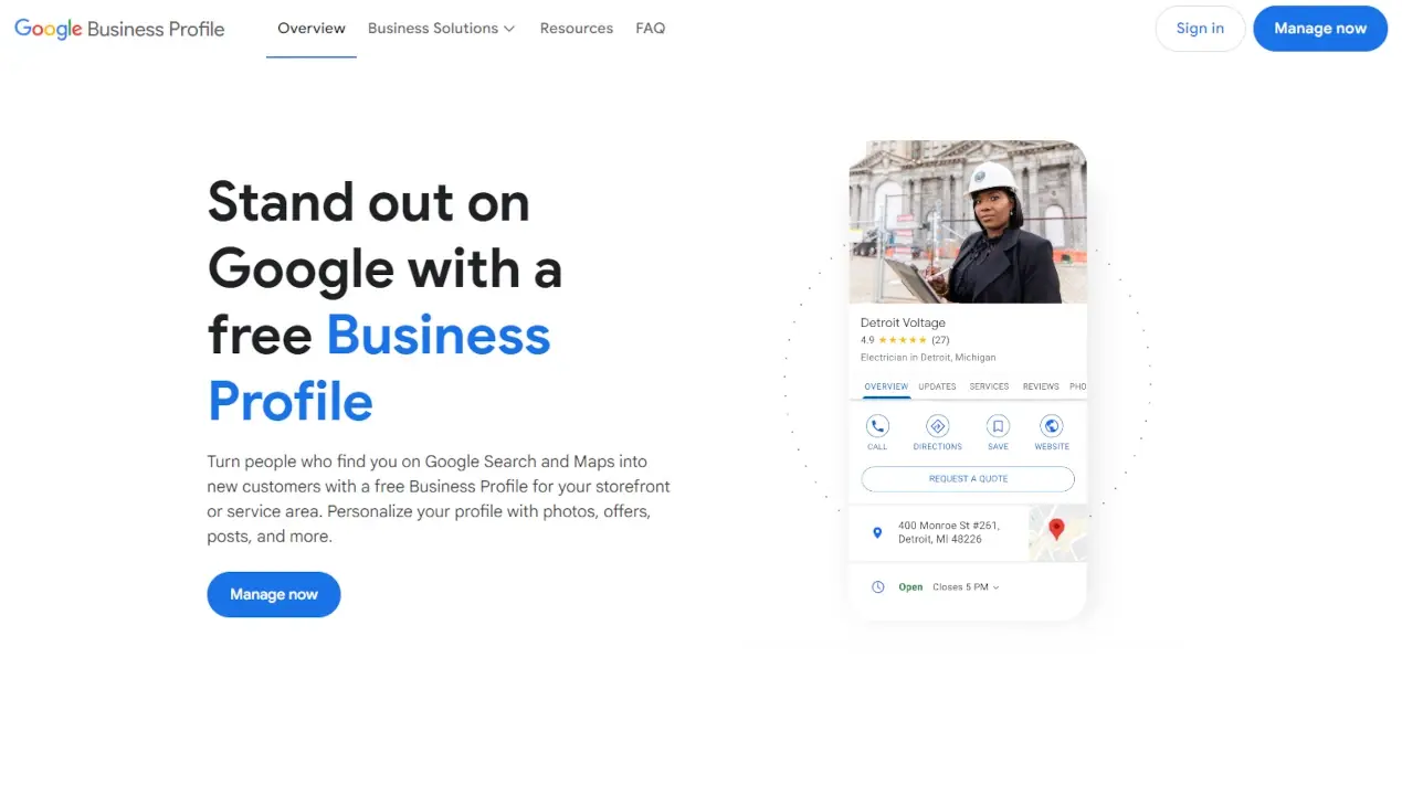 Google business profile home