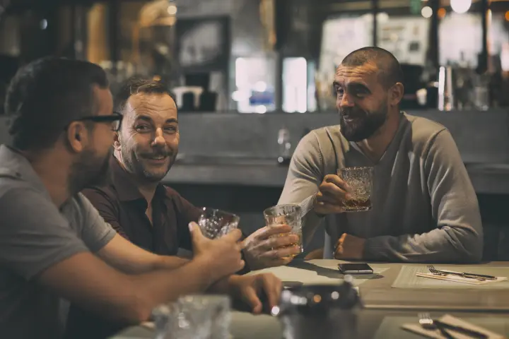 Guys having drinks