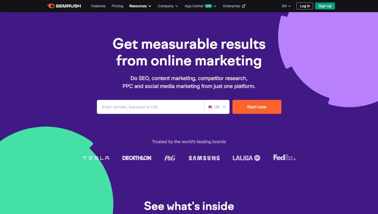 Semrush home